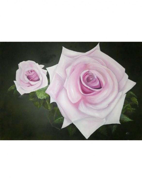 A ROSE BY ANY OTHER NAME by Mel Elliott. Large oil painting.