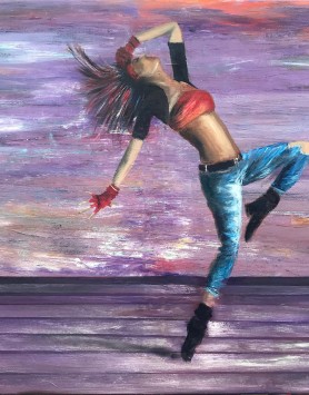 Dance Like Nobody's Watching by Melanie Elliott. Large original mixed media painting.